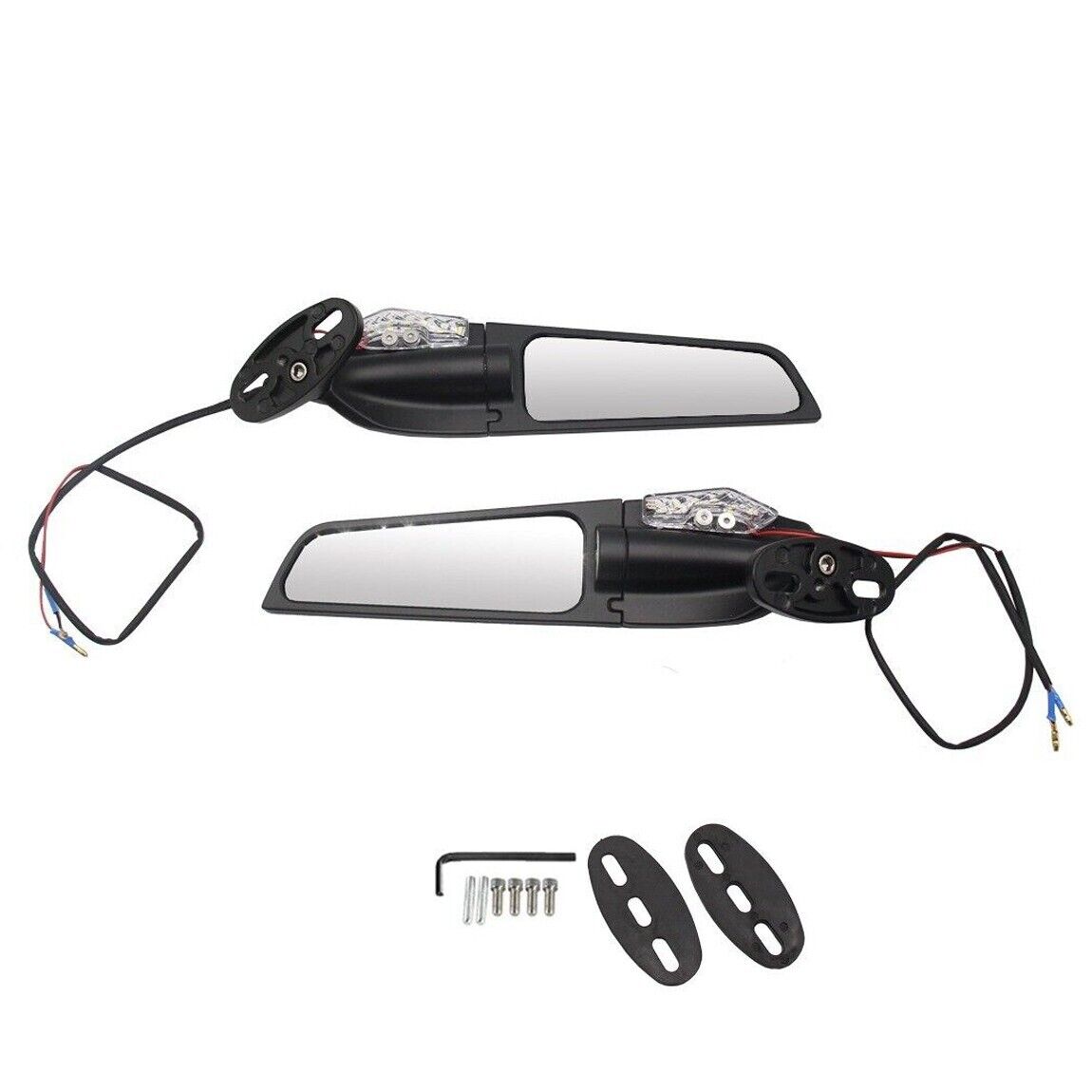 Motorcycle Adjustable Wind Swivel Wing Fin Rearview Side Mirror For Honda Suzuki Kawasaki