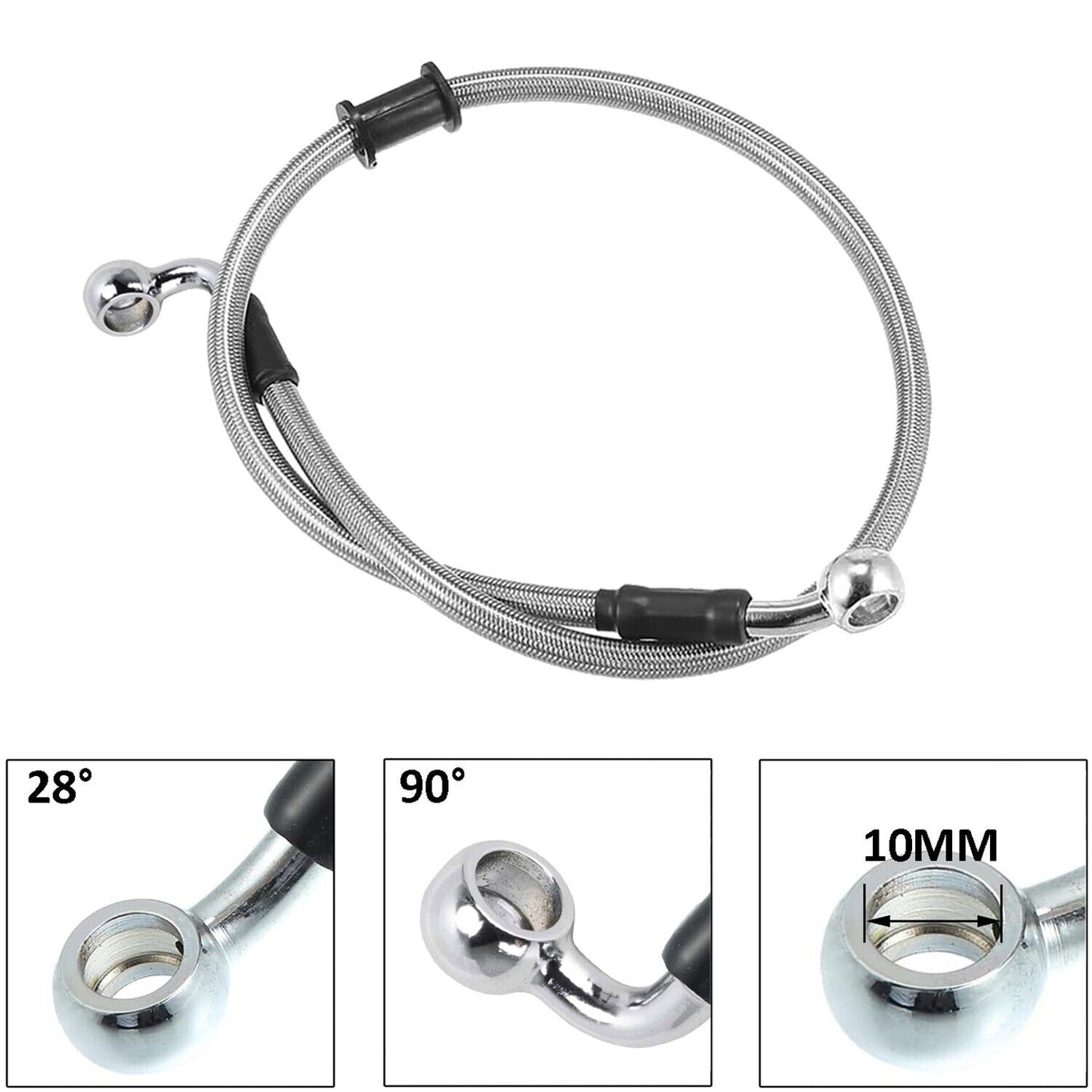 50cm 10mm M10 Banjo Rear Brake Line Hose For Dirt Pit Bike ATV Quad Atomik Thumpstar DHZ