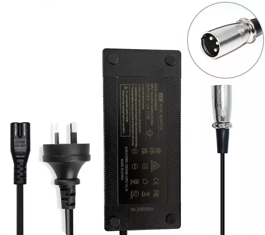 58.8V 2A Battery Charger for 52V Lithium eBike Scooter Mobility Buggy Battery 3Pin XLR - TDRMOTO