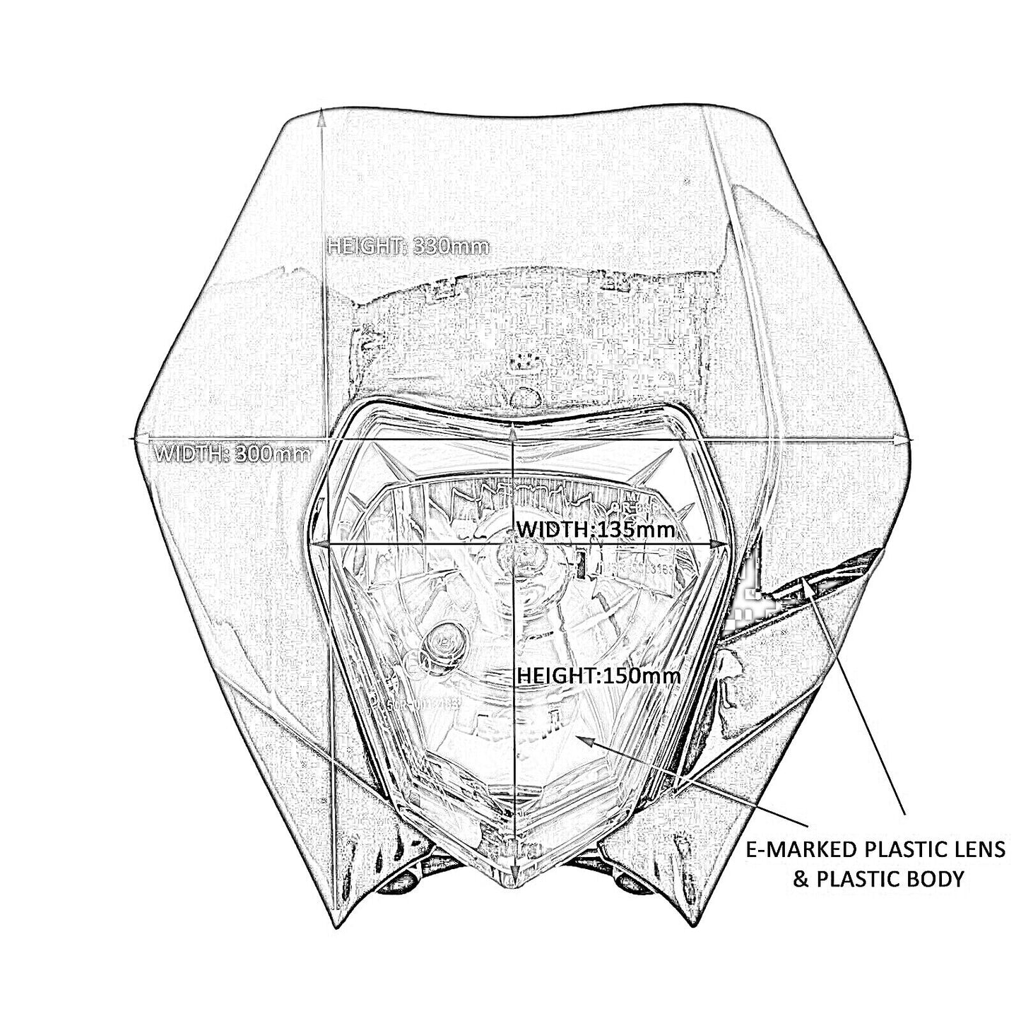 White Rec Reg Head Tail Light kit for Honda CRF150 CRF450X CRF250 Dirt