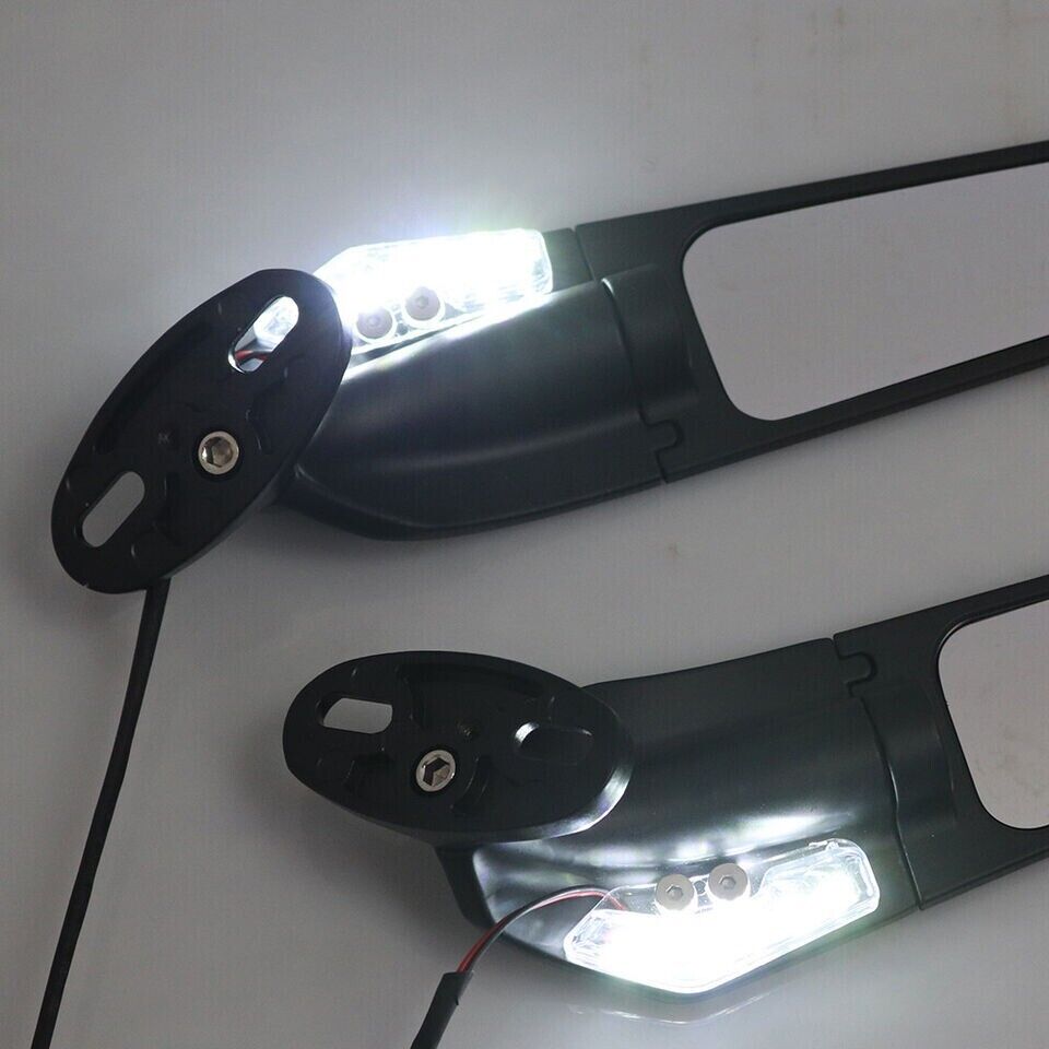 Motorcycle Adjustable Wind Swivel Wing Fin Rearview Side Mirror For Honda Suzuki Kawasaki