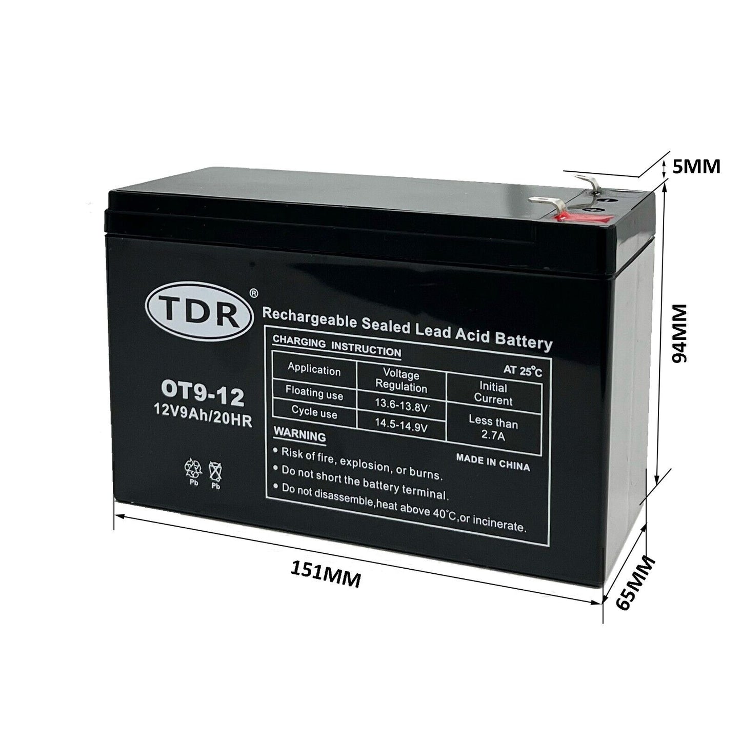 12V 9Ah Deep Cycle Battery Replace PS-1290, RT1272, RT1275,RT1280, RT1290