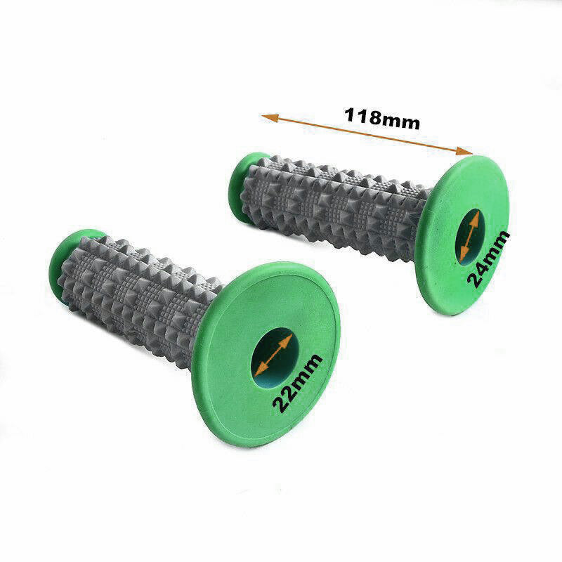 Green MX Motorbike Hand Grips Dirt Pit Quad Bike Handle bars 22mm 7/8"