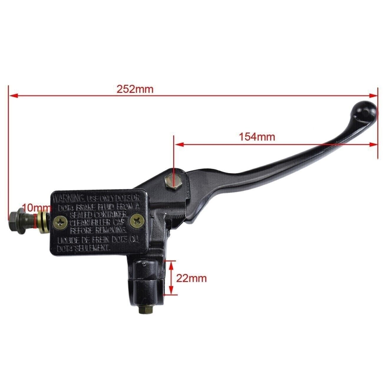 Front Right Hand 10mm Banjo Hydraulic Brake Master Cylinder ATV Dirt Bike Pitpro