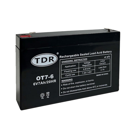 OT7-6 6V 7Ah SLA Sealed Lead Acid Rechargeable Battery F1/4.8mm Terminals