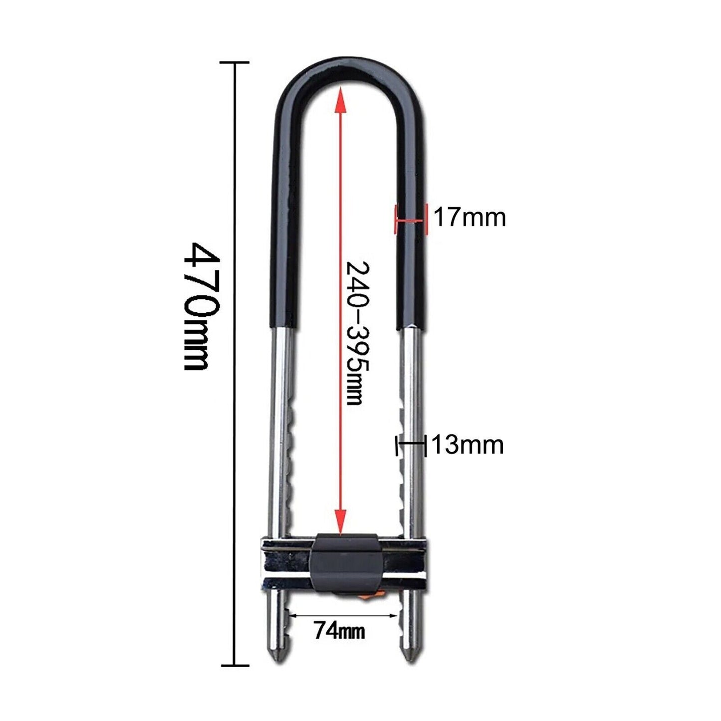 Heavy Duty D-Lock U-Lock Secure Anti Theft for Motorcyle Ebike Bicycle Dirtbike
