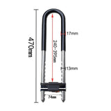 Heavy Duty D-Lock U-Lock Secure Anti Theft for Motorcyle Ebike Bicycle Dirtbike - TDRMOTO