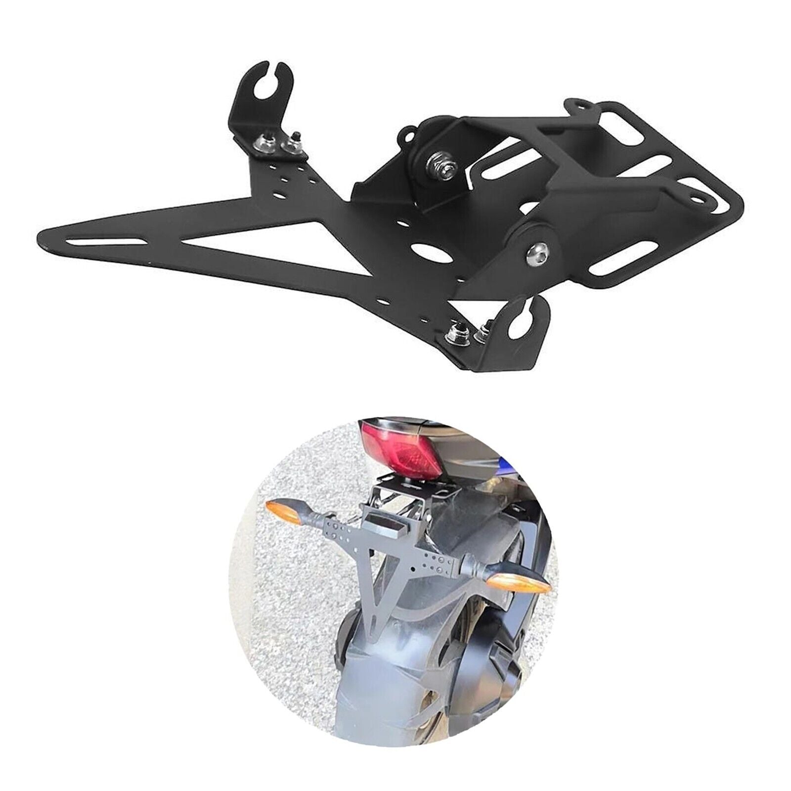 Motorcycle Adjustable License Number Plate Frame Holder Bracket - TDRMOTO