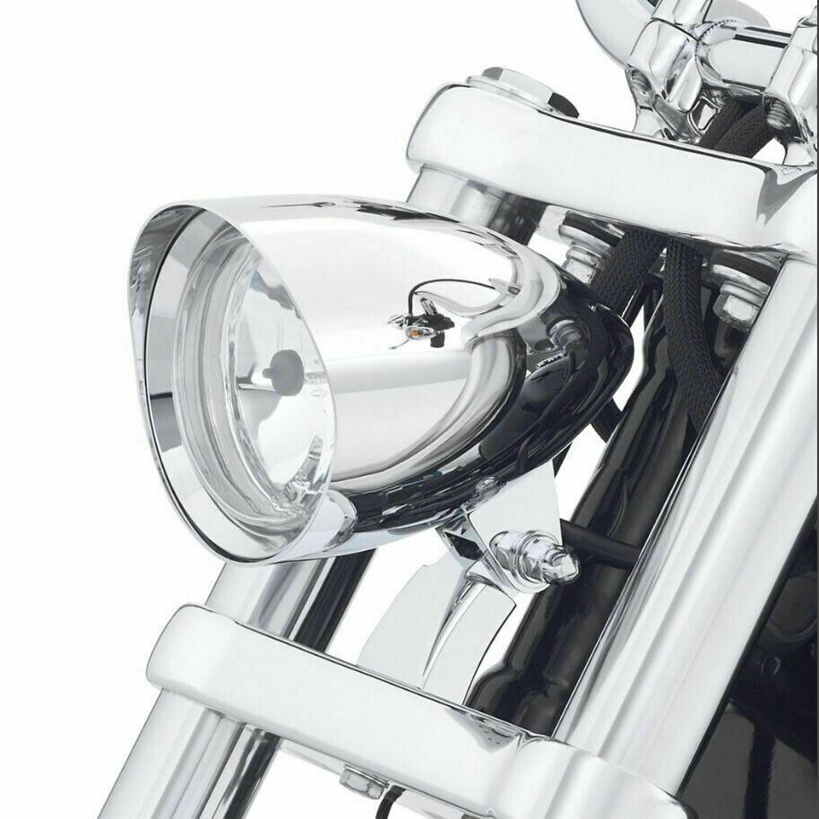 4.5'' Chrome/Black Motorcycle Bullet Headlight Light For Harley Davidson Choppers Silver - TDRMOTO