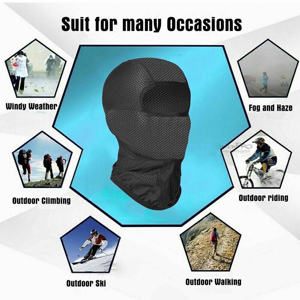 Black Balaclava Motorcycle Motorbike Bike Ski Mask Sport Full Face Neck Cover