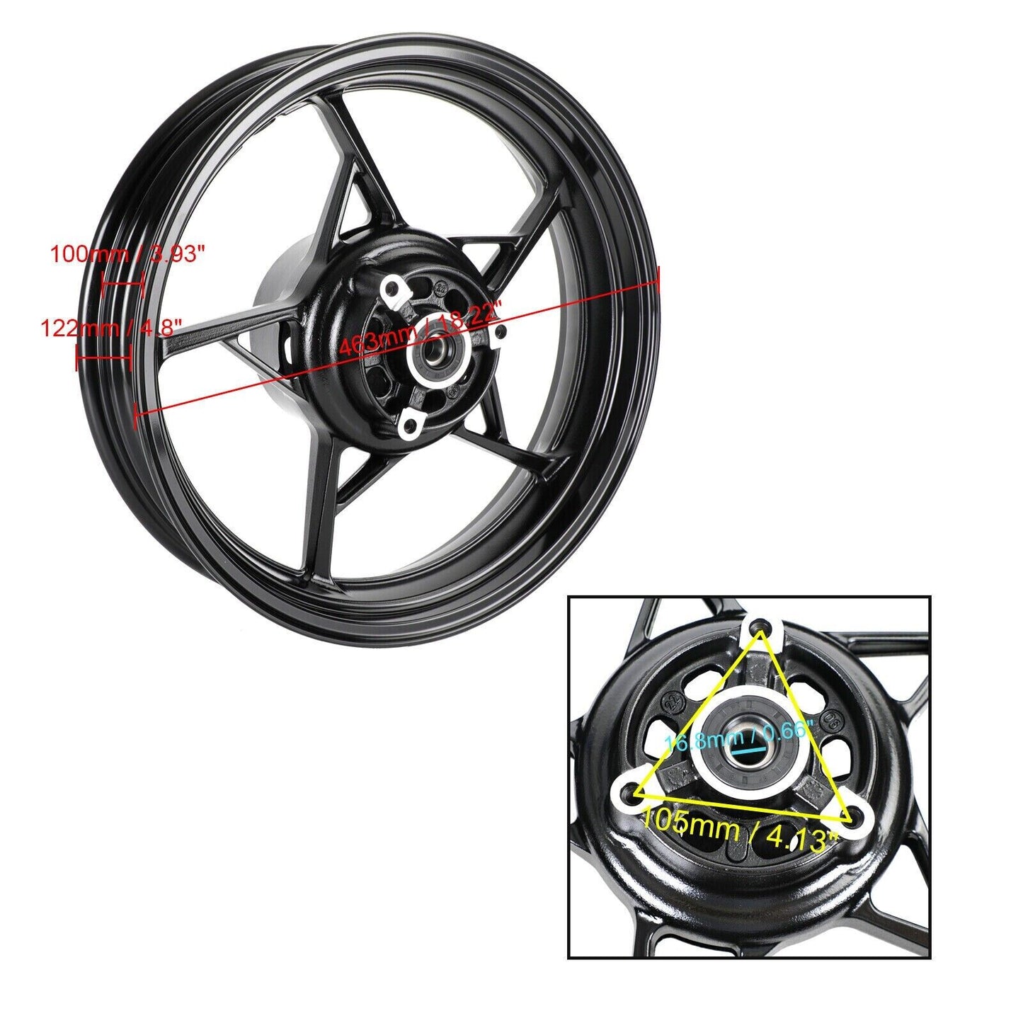 Front & Rear Wheel Rims For Kawasaki Ninja 400 Z400 ABS 2018 - 2022 2019 2020