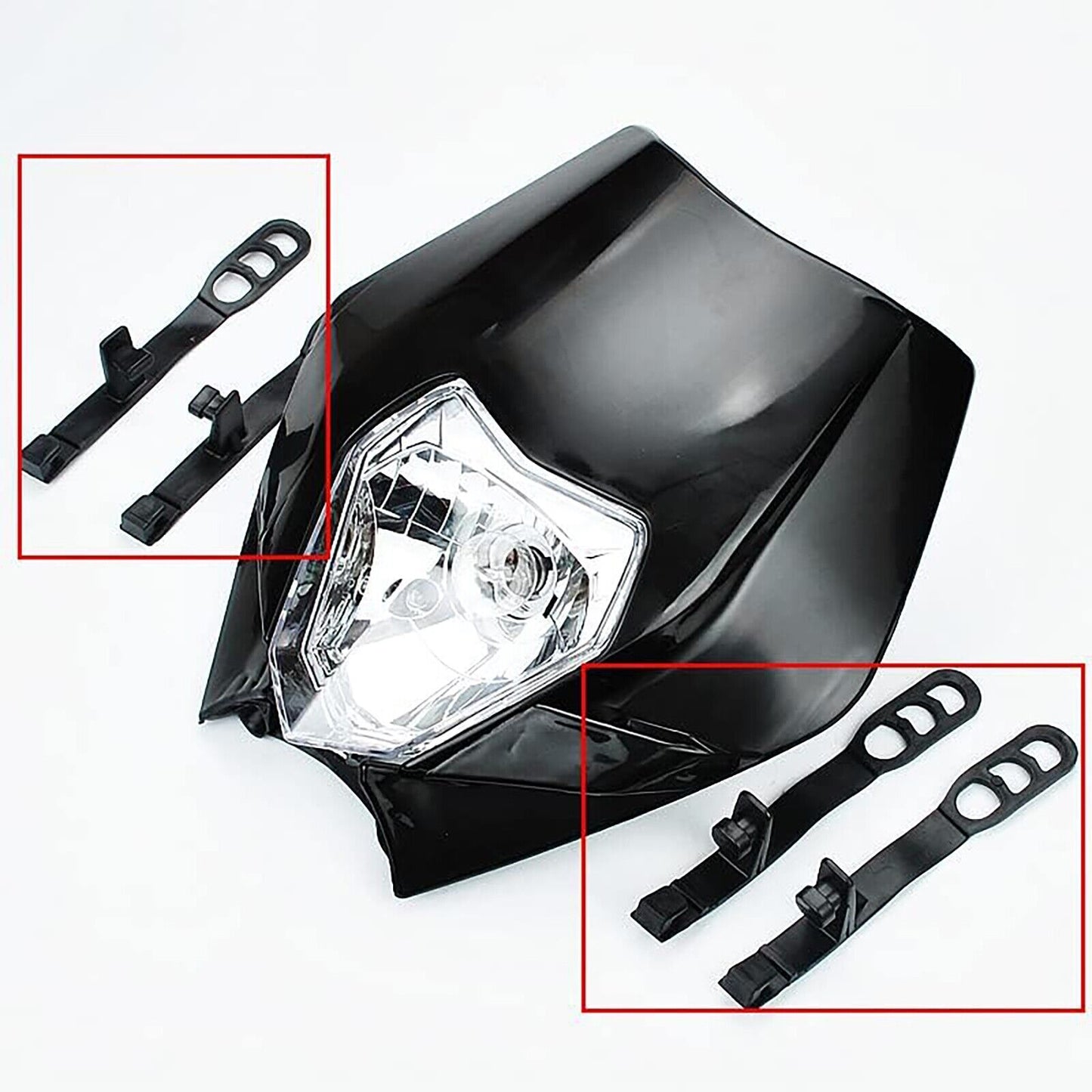 Dirt Bike Rec Reg Headlamp (Black) Tail Light Kit For Suzuki KTM Honda Enduro MX
