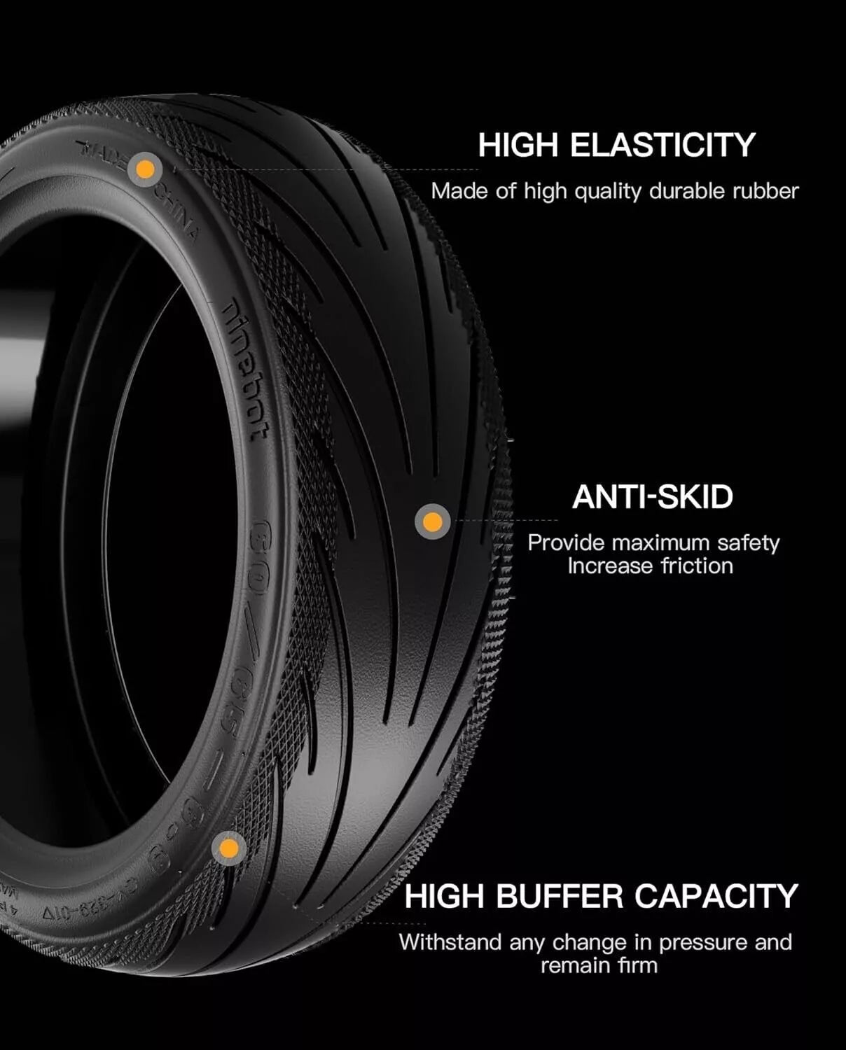 1 x 60/65-6.9 Self-sealing Tubeless Tyre for Ninebot Max G2 G65 Electric Scooter