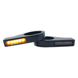 1 Pair Front Motorcycle LED Turn Signal Indicators with 41mm Fork Tubes Clamp Mount - TDRMOTO