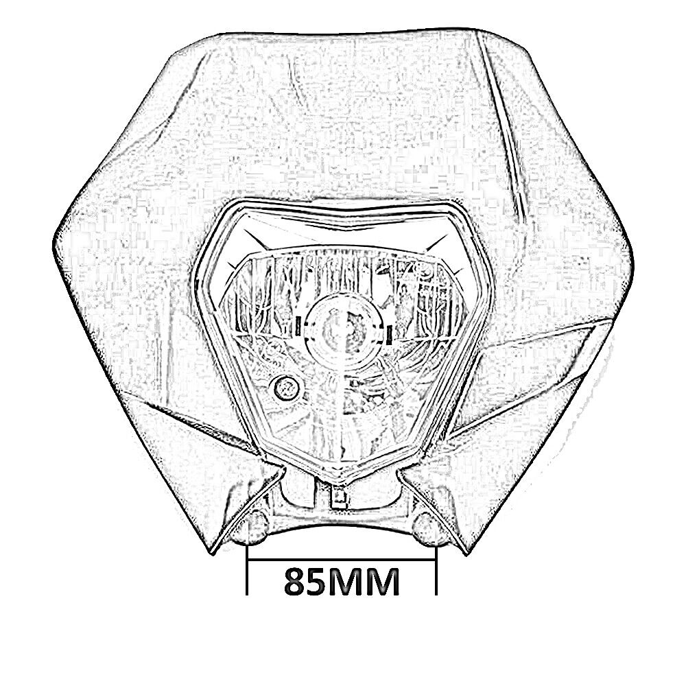 White Rec Reg Halogen Headlight Suit Honda KTM Husqvarna Yamaha Suzuki Kawasaki