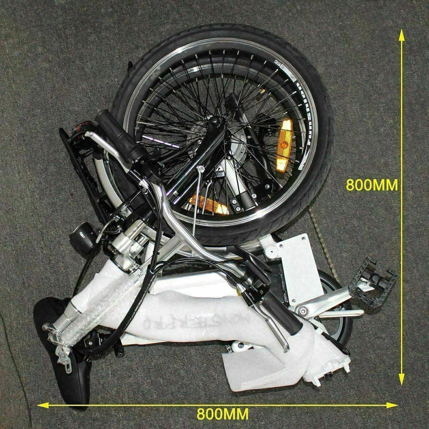 TDR 250W 20" Step-Through White Folding Electric Bike eBike Pedal Assist 10Ah/15Ah Battery - TDRMOTO