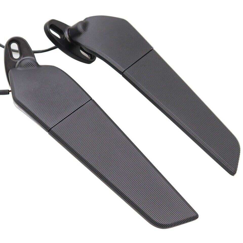 Motorcycle Adjustable Wind Swivel Wing Fin Rearview Side Mirror For Honda Suzuki Kawasaki