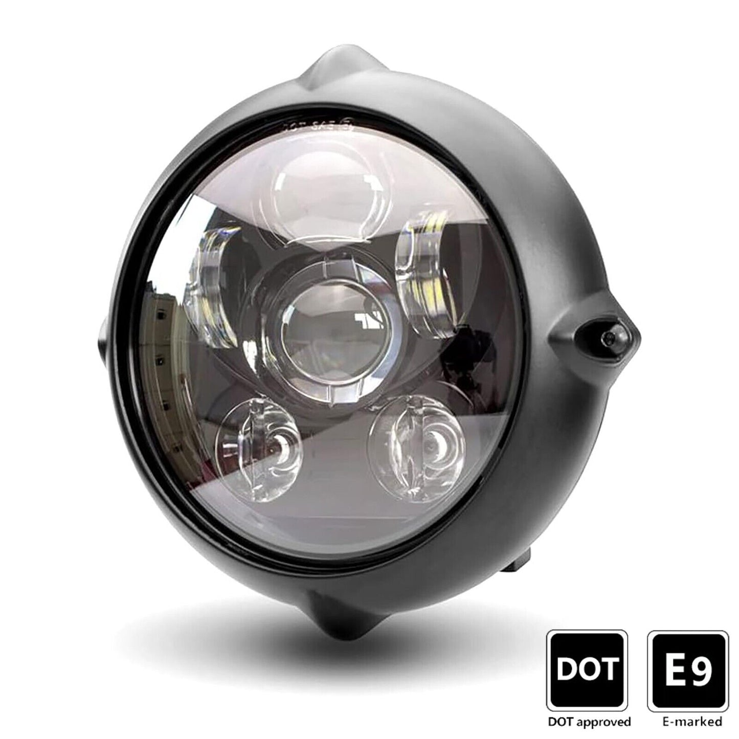 DOT SAE Motorbike Headlight LED Projector Vintage Custom Retro Bike 7'' Inch Chopper