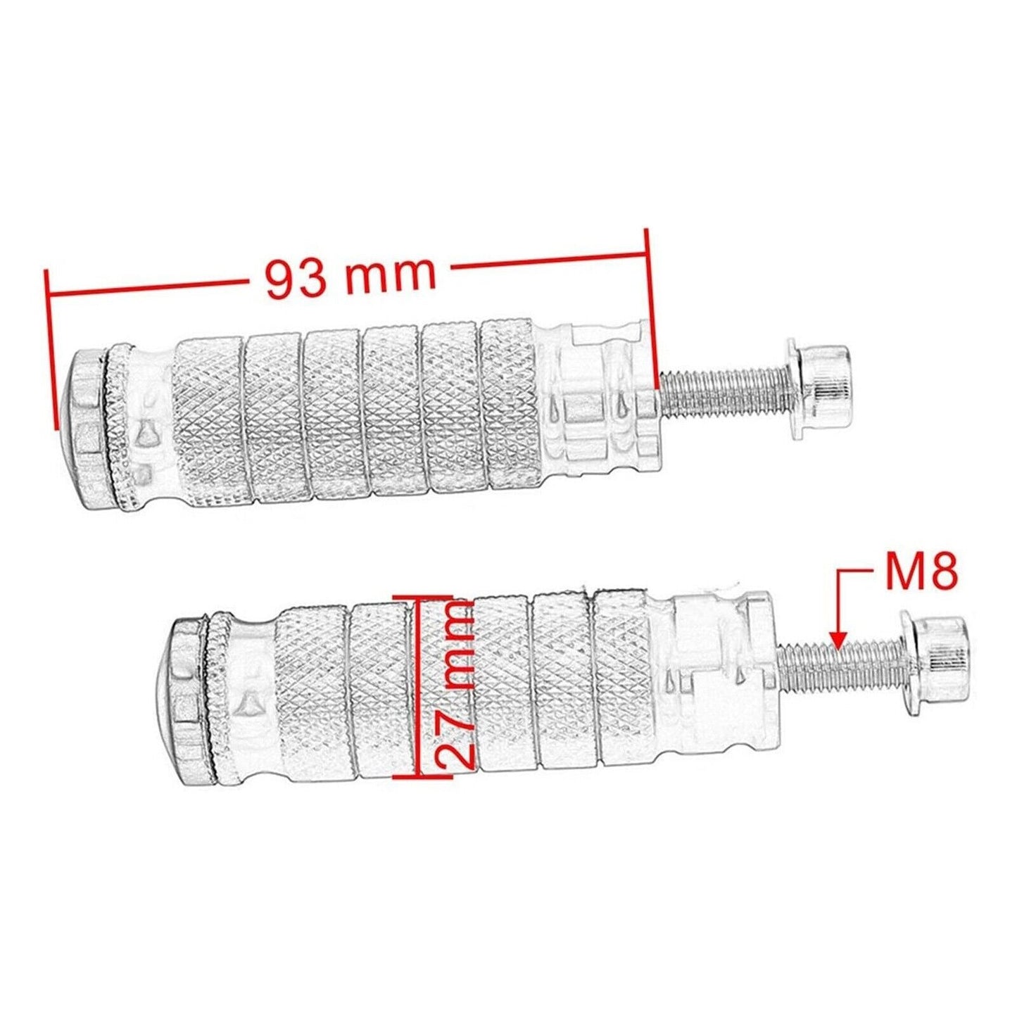 Pair CNC Universal 8MM/M8 Motorcycle Foot Pegs Footpegs Rearset Foot Rest Pedals