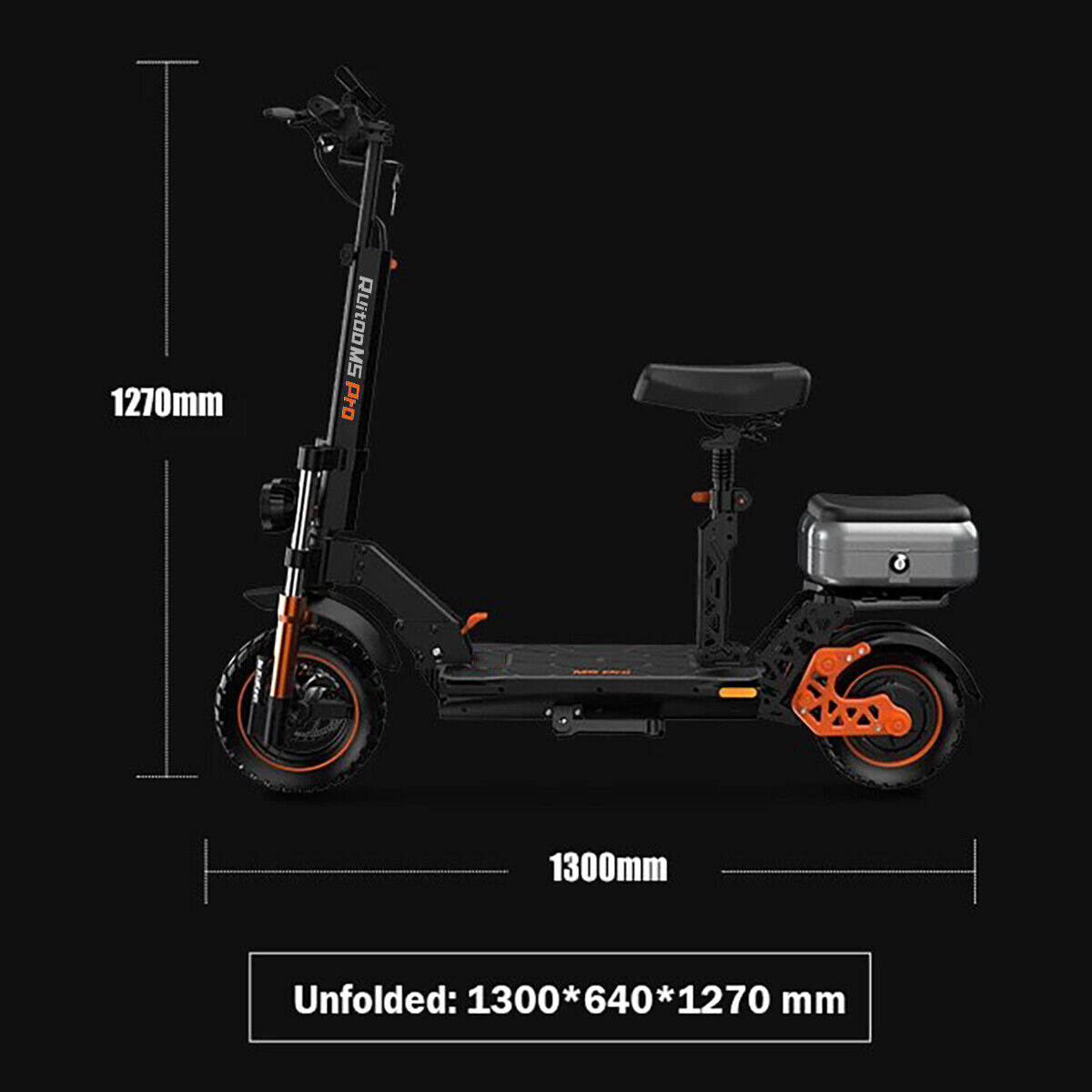 Ruitoo M5 Pro Electric Scooter, 1200W Foldable Seat IPX4 Max 70km