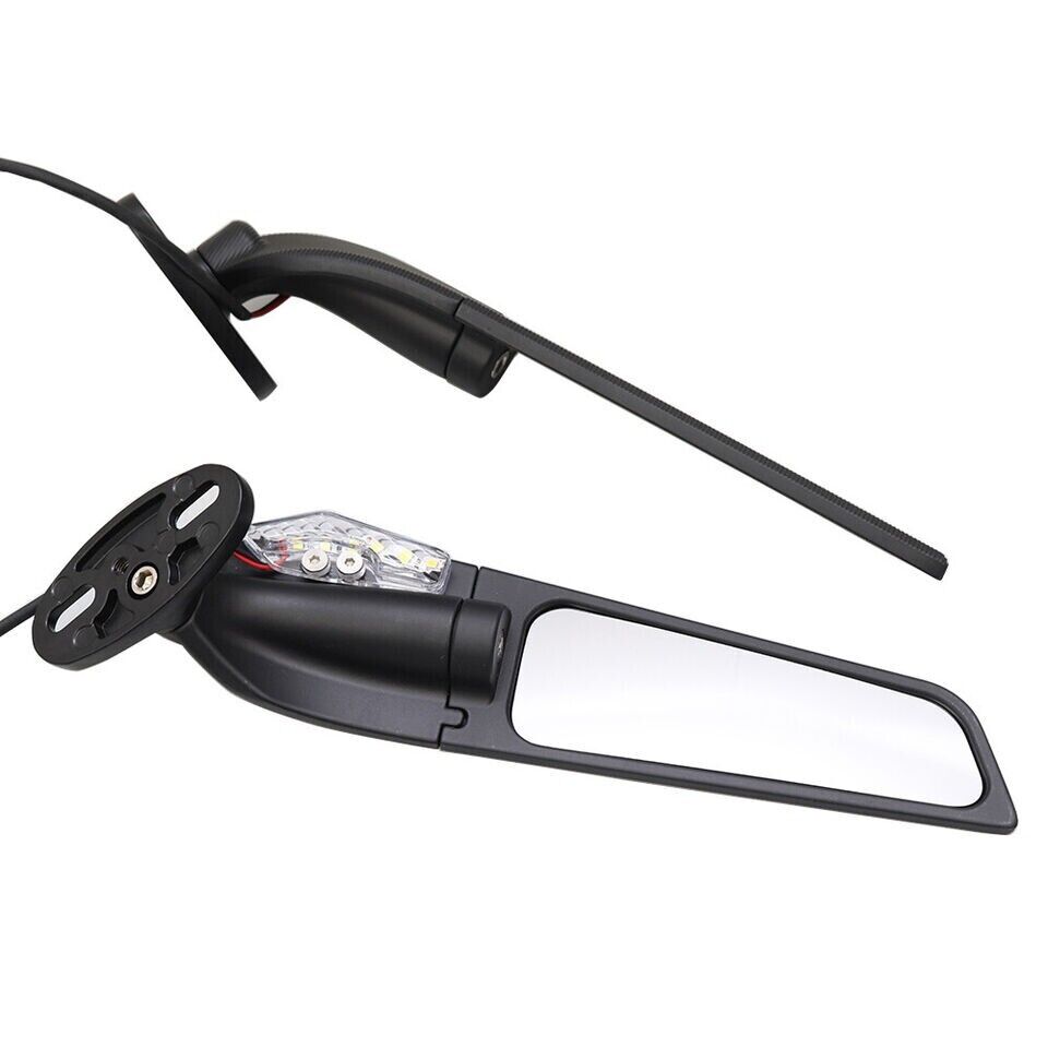 Motorcycle Adjustable Wind Swivel Wing Fin Rearview Side Mirror For Honda Suzuki Kawasaki