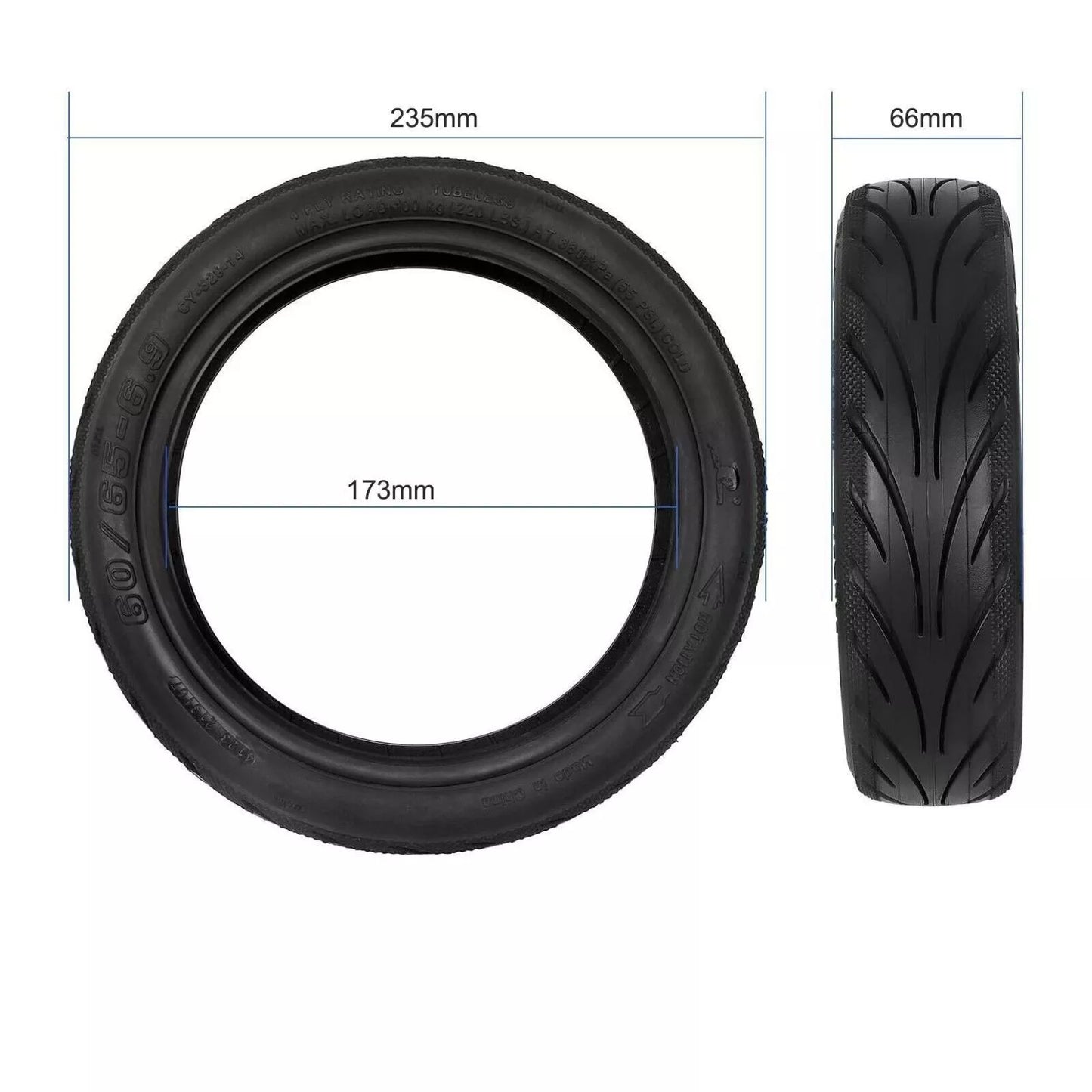 1 x 60/65-6.9 Self-sealing Tubeless Tyre for Ninebot Max G2 G65 Electric Scooter