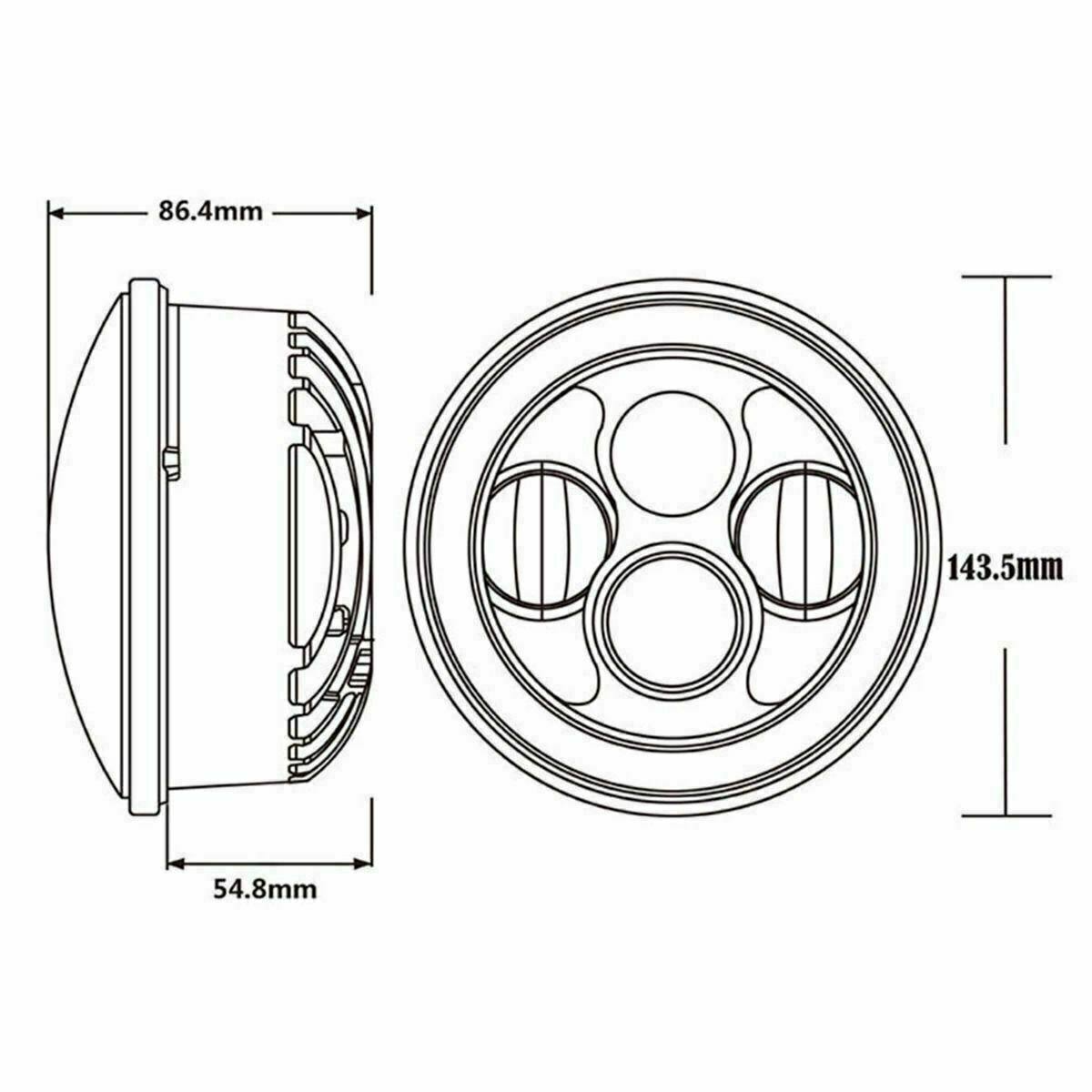 5.75 Inch Round Silver LED Headlight Hi/Lo Motorcycle Hi/Lo Projector For Harley - TDRMOTO