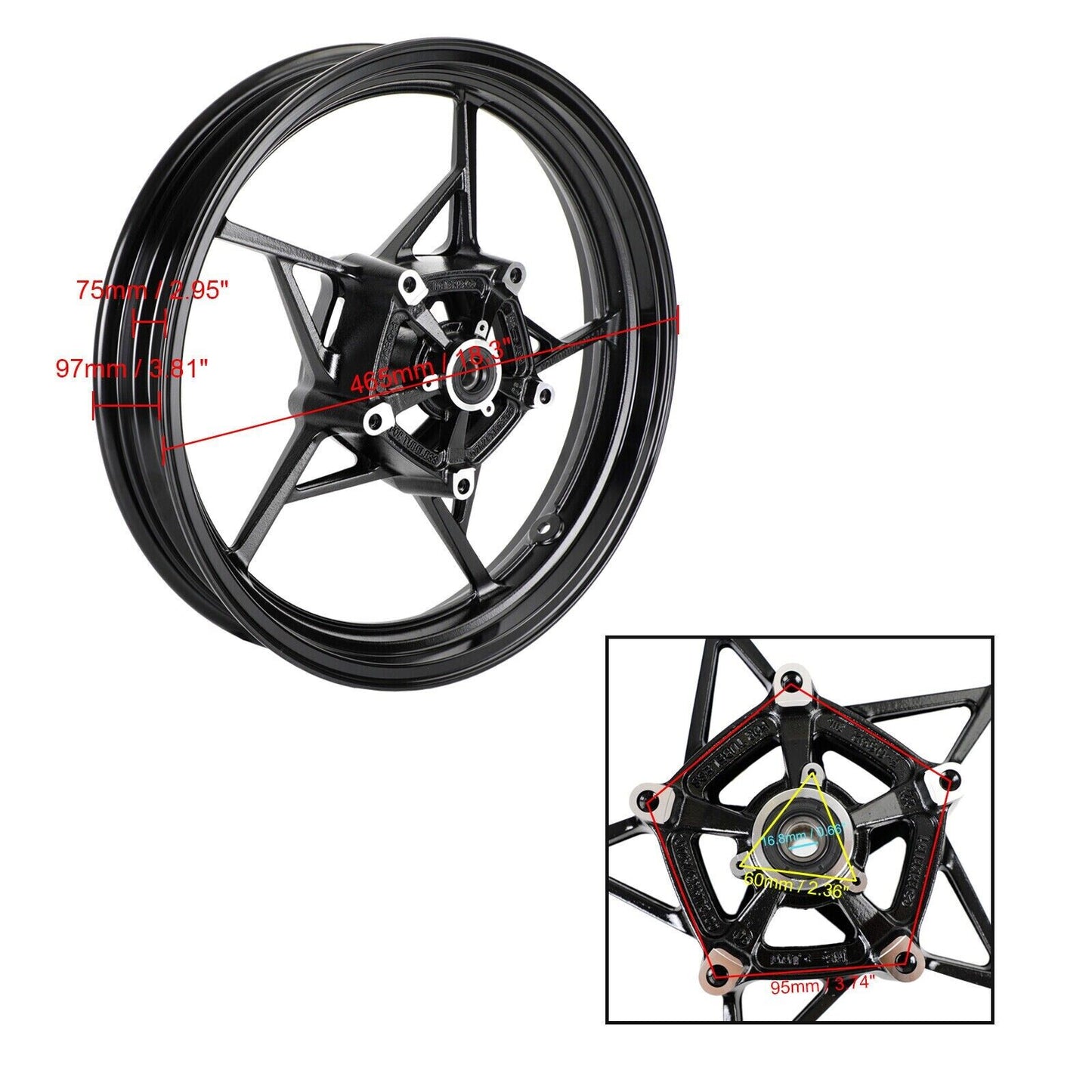 Front & Rear Wheel Rims For Kawasaki Ninja 400 Z400 ABS 2018 - 2022 2019 2020