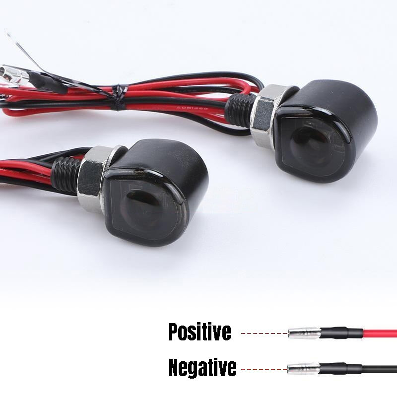 2 x Motorcycle LED Turn Signal Lights Amber Indicators Mini Blinkers Universal Tinted Black/Clear