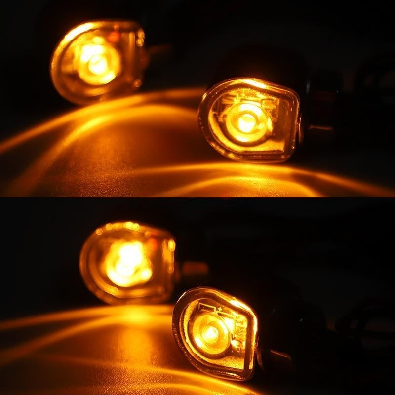 2 x Motorcycle LED Turn Signal Lights Amber Indicators Mini Blinkers Universal Tinted Black/Clear