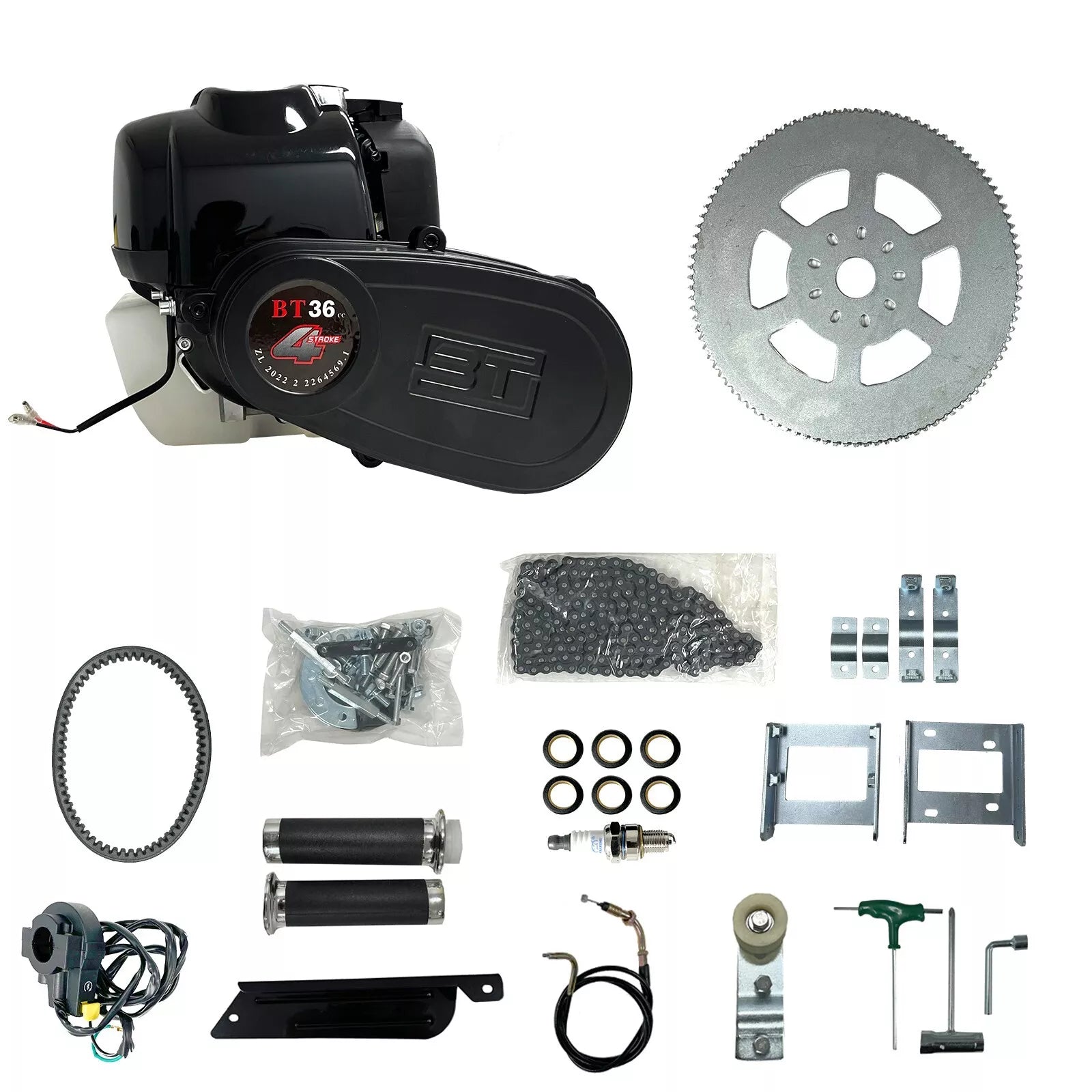 BT-36 BT36 4-Stroke 36CC Petrol Motorized CHOPPER Bicycle Bike Engine Motor Kit - TDRMOTO