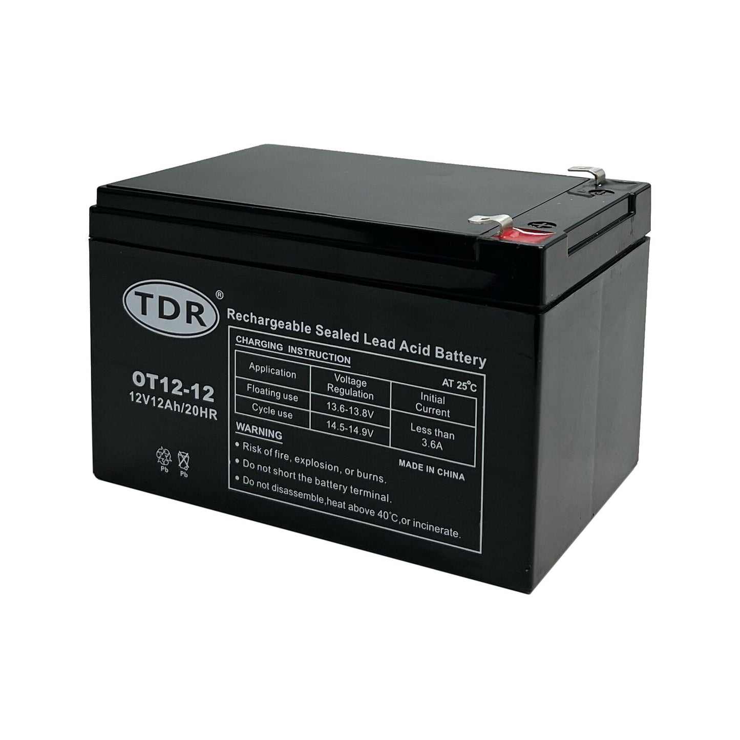 12V 12Ah AGM Deep Cycle Battery SLA Alarm Bike Solar Power Camping Marine Sealed