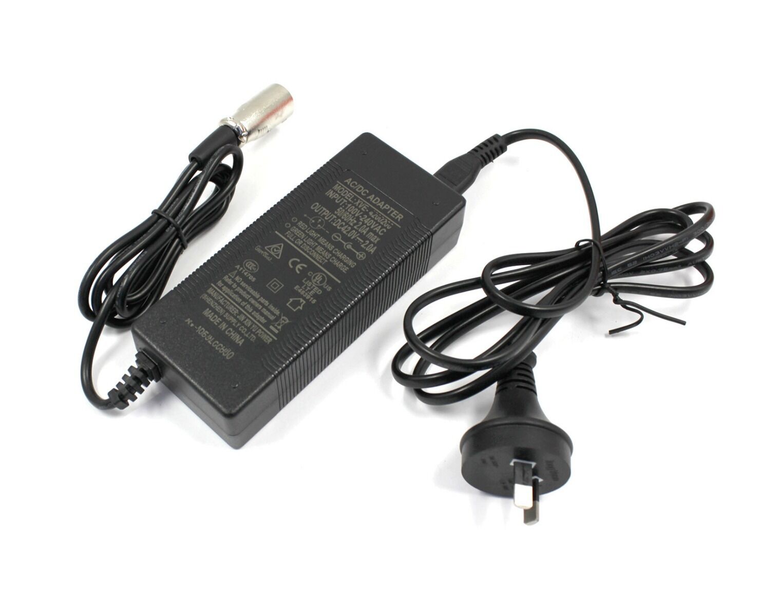 36V 3Pin XLR Plug Connector Lithium Battery Charger for Electric Scooter Bike - TDRMOTO