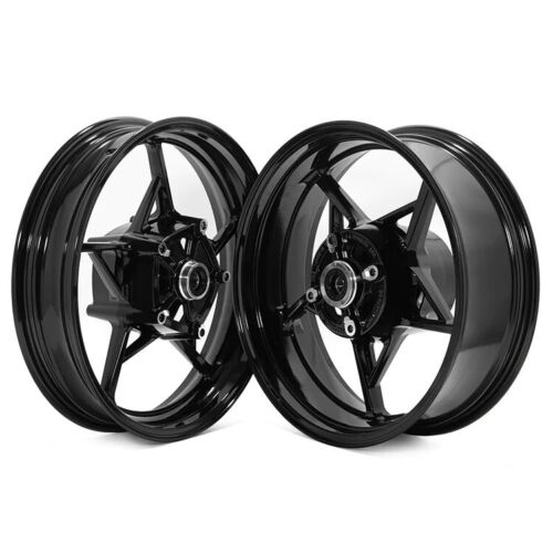 Black Front & Rear Wheel Rim For Kawasaki Z900 Z 900 2017 2018 2019 2020 2021 2022