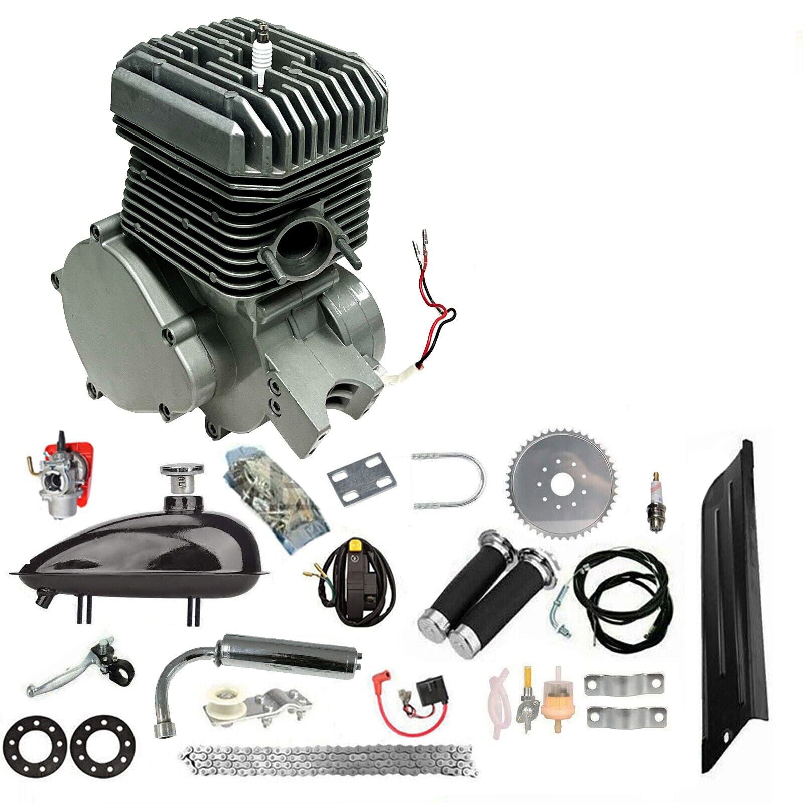 110cc Bicycle Motor Kit Push Bikes Motorized 2 Stroke Petrol Gas Engine Full Set - TDRMOTO