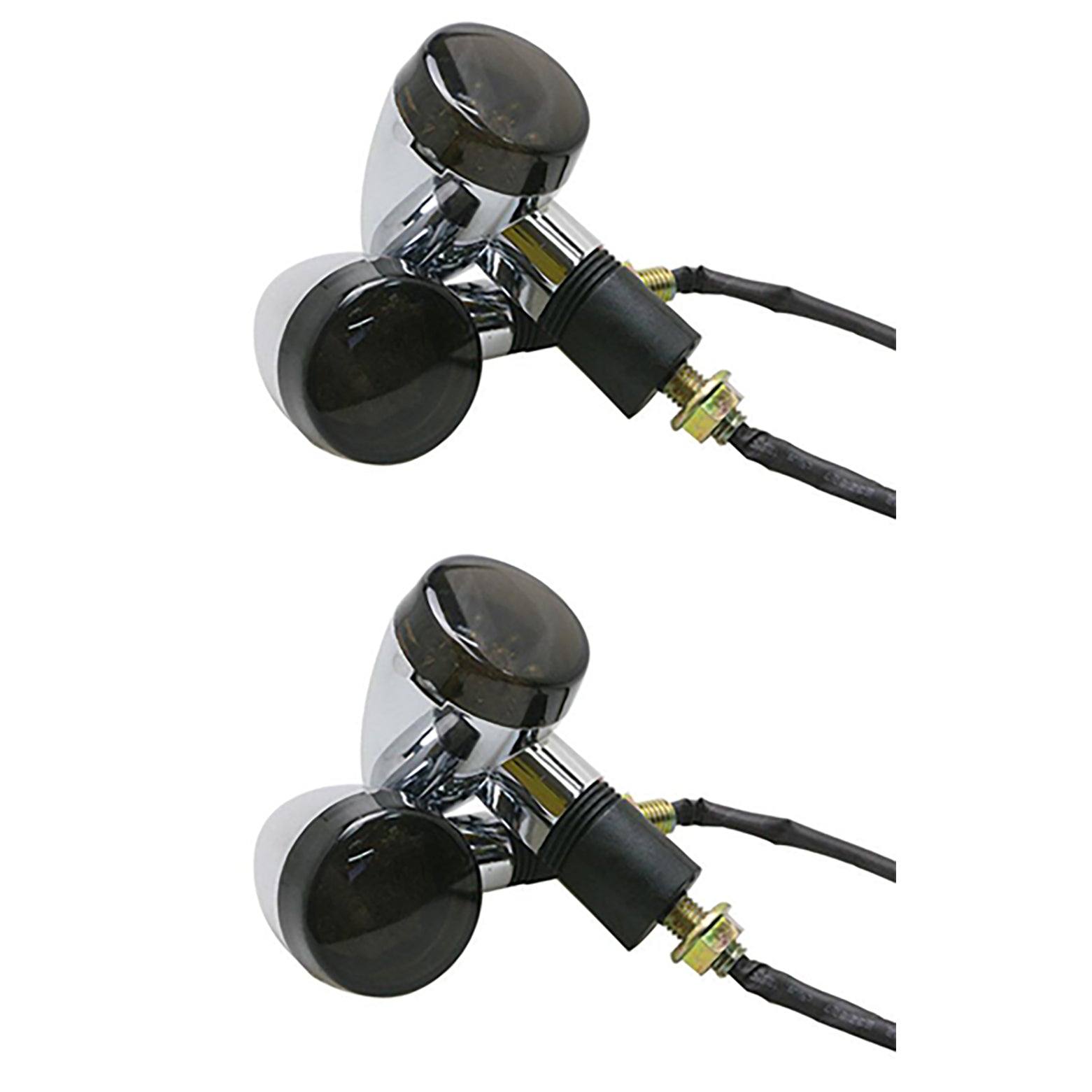 4x Chrome Motorcycle Turn Signal LED Indicator Light For Honda Yamaha Suzuki - TDRMOTO