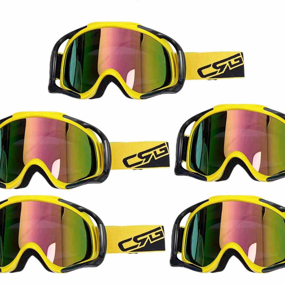 CSG Adult Yellow Goggles Tinted Lens Anti Fog For Motocross MX Sports Snow Skiing - TDRMOTO