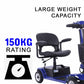 Blue Foldable Electric Mobility Scooter 250W Portable 150kg Load Capacity - TDRMOTO