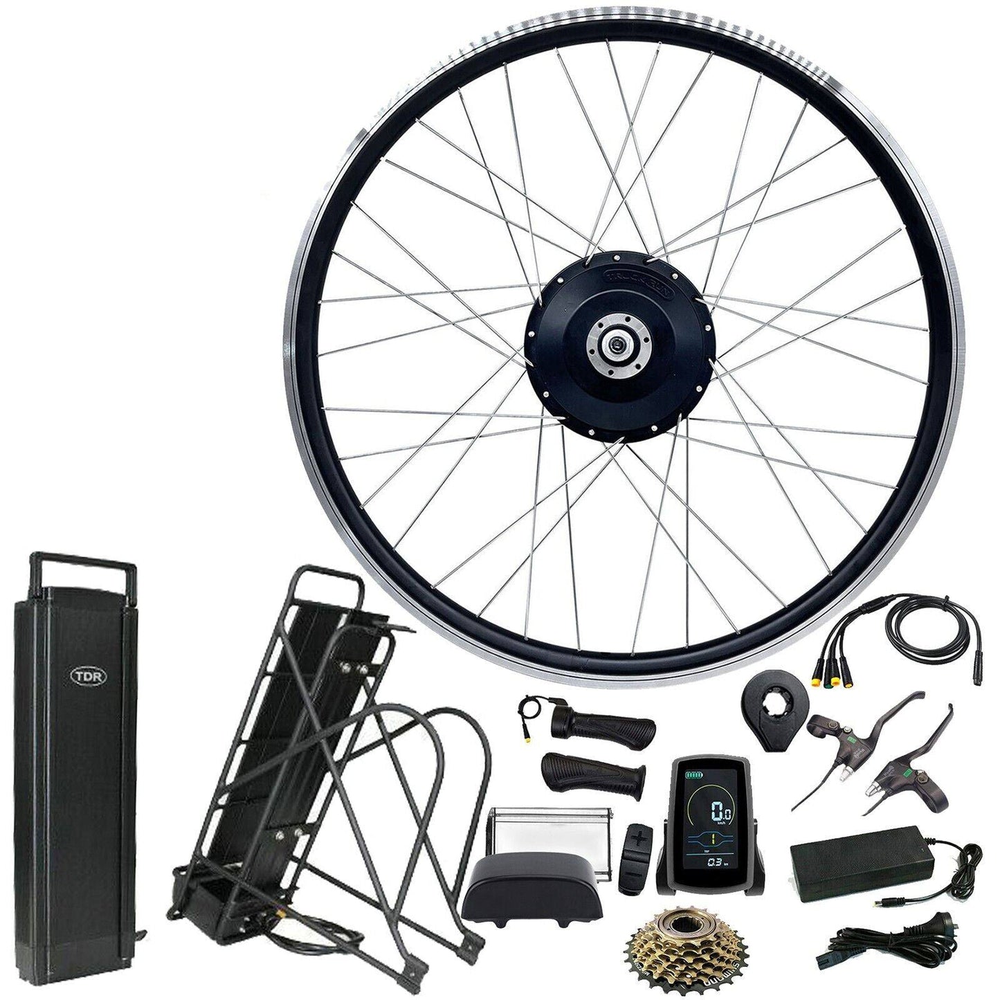 750W 700C 28" 29" Rear Hub 48V 15Ah Rear Rack Battery Electric Bike Conversion Kit - TDRMOTO