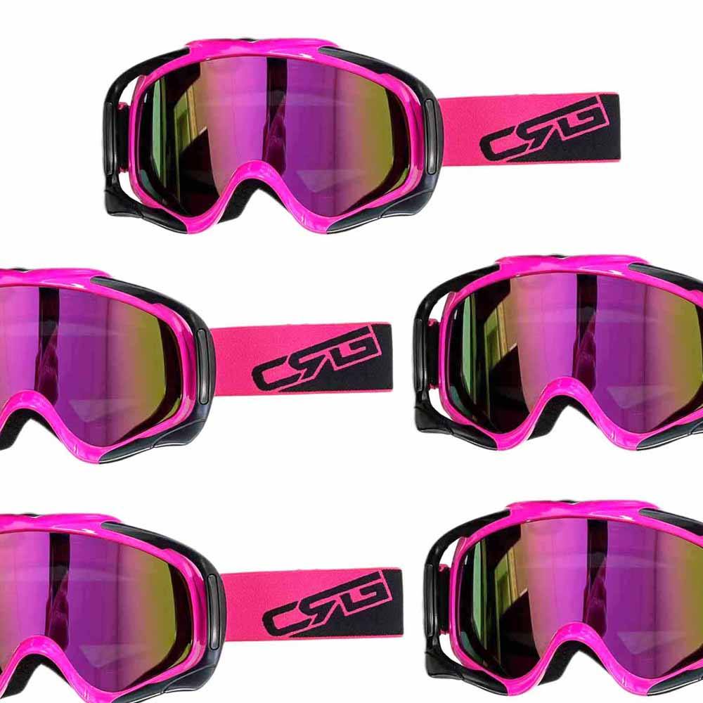 CSG Adult Pink Goggles Tinted Lens Anti Fog For Motocross MX Sports Snow Skiing - TDRMOTO