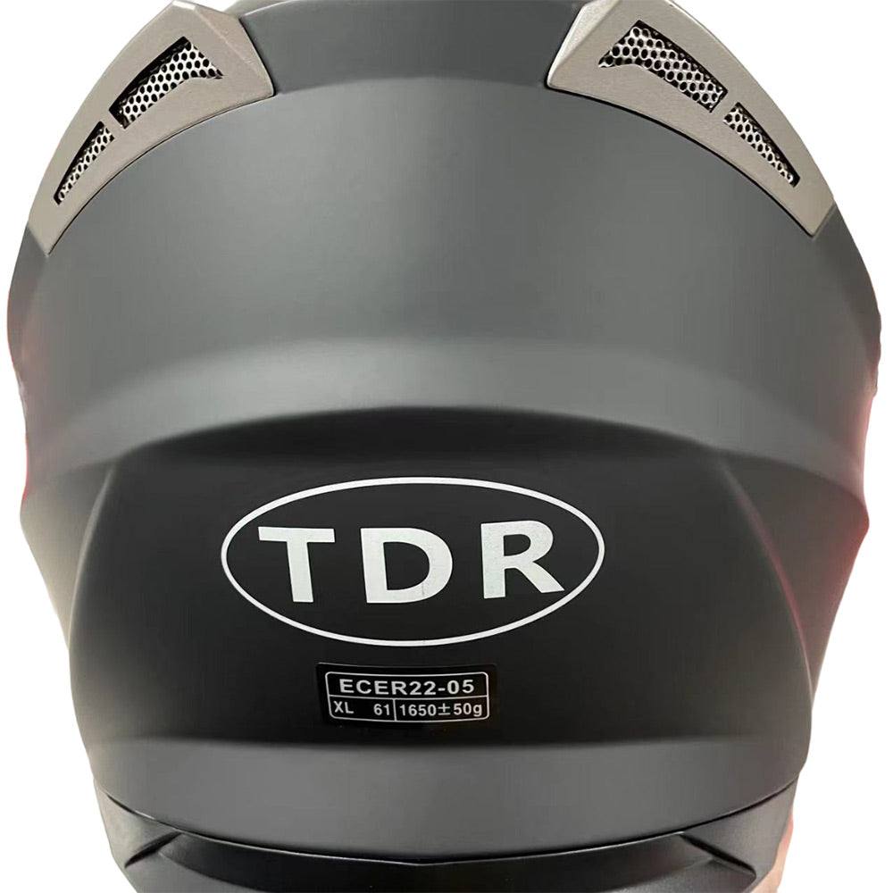 TDR Matt Black Motorcycle Helmet Adult ECE 22.05 - TDRMOTO