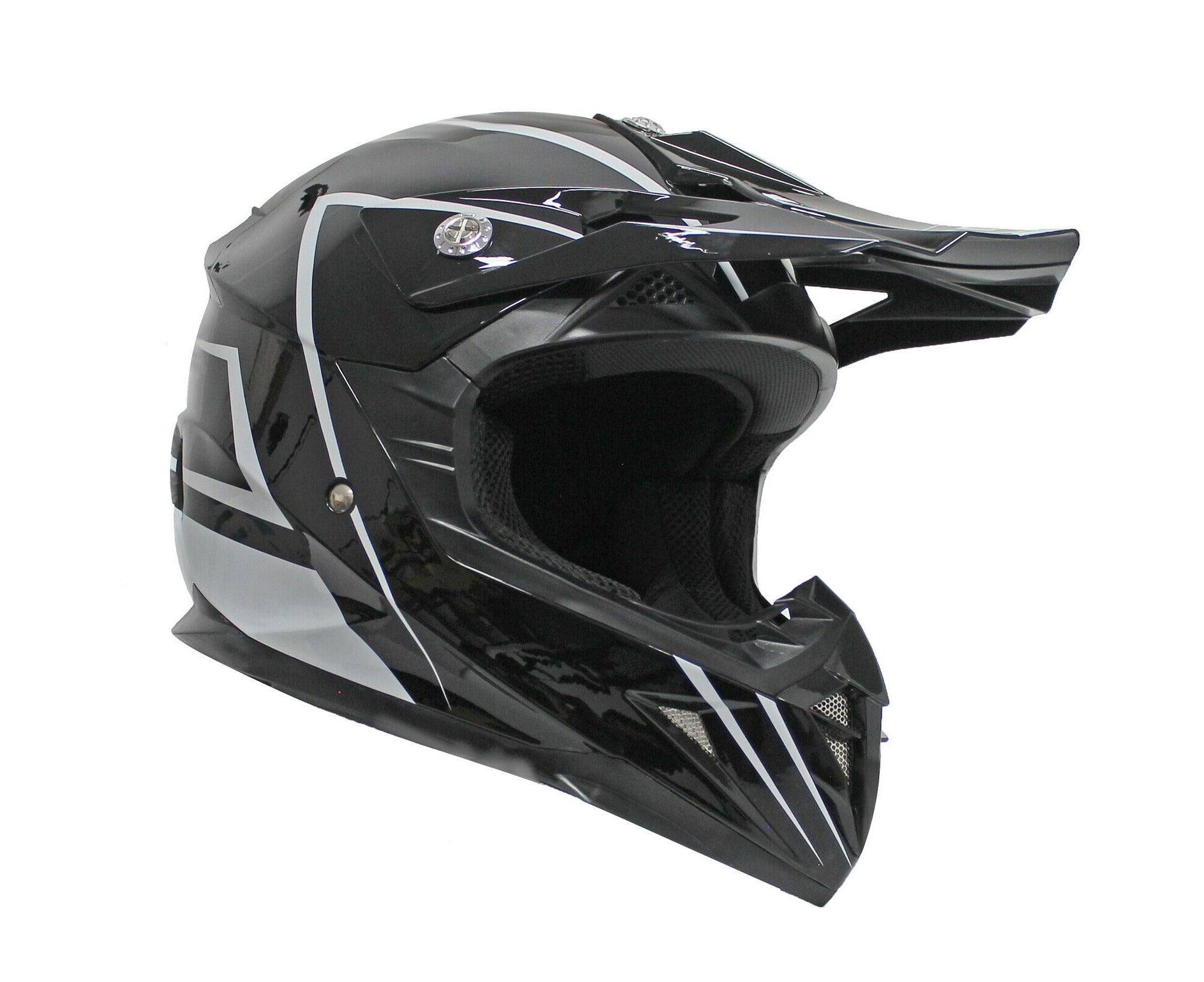 Black Motorcycle Helmet for Kids/Youth/Boy/Girl/Children - TDRMOTO