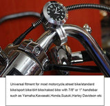 Universal Motorcycle Handlebar Clock 7/8" Chrome Motorcycle Clock Waterproof (Battery Required) - TDRMOTO
