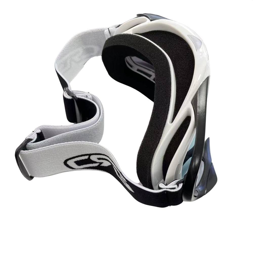 CSG Adult White Goggles Tinted Lens Anti Fog For Motocross MX Sports Snow Skiing - TDRMOTO