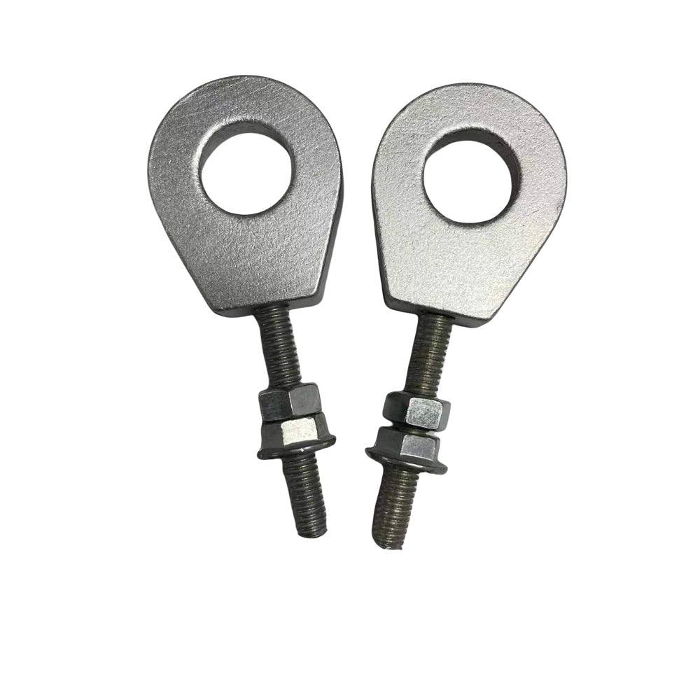 15mm Motorbike Axle Chain Adjuster Tensioner Silver - TDRMOTO