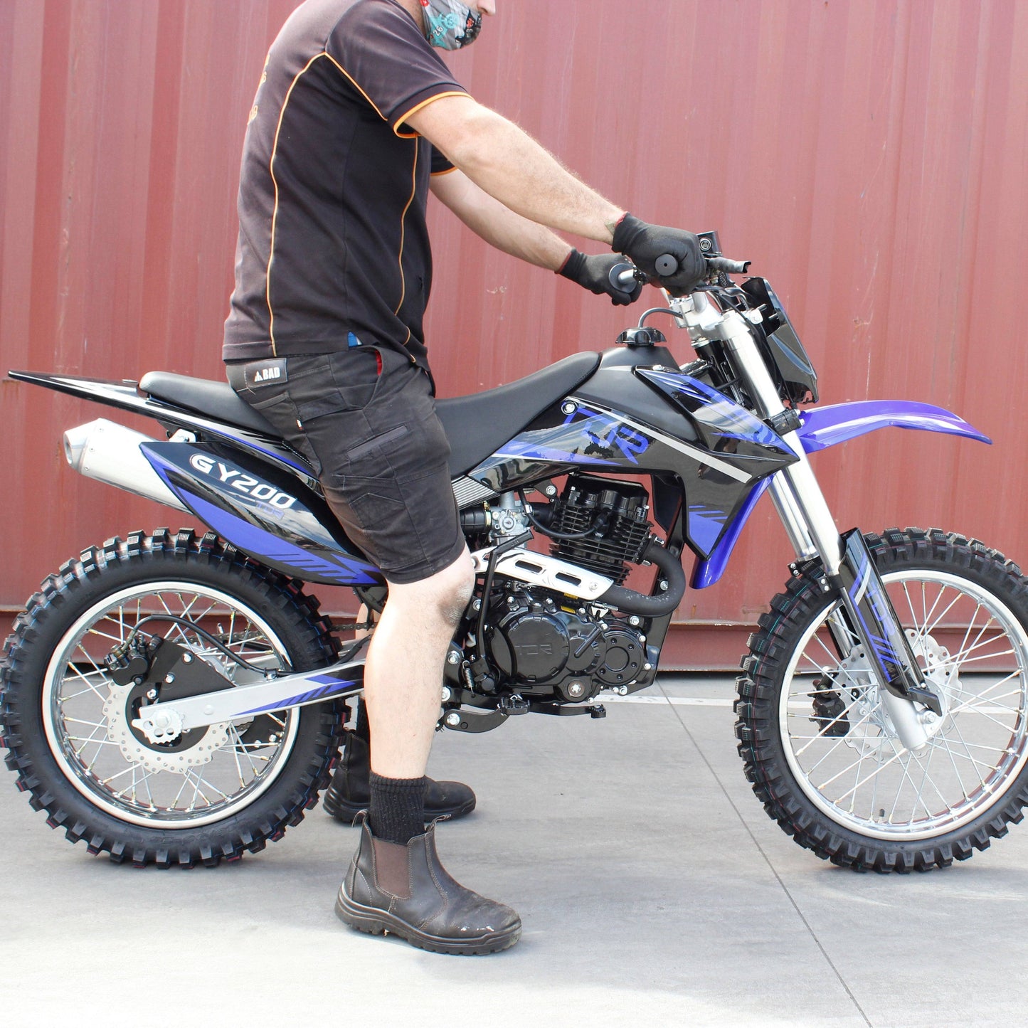 TDR GY 200cc Blue Dirt Bike - 4 Stroke Air Cooled Electric/Kick Start - TDRMOTO