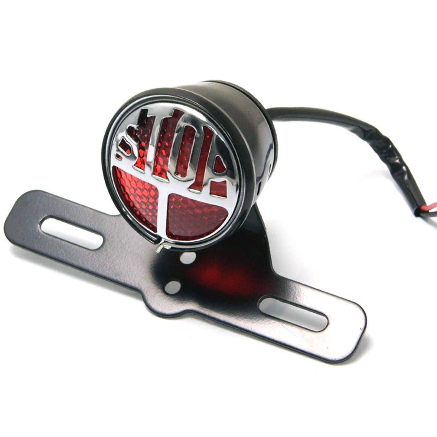Universal “STOP” Face Brake Light, Vintage Motorcycle Bulb Light Tail Brake Light - TDRMOTO