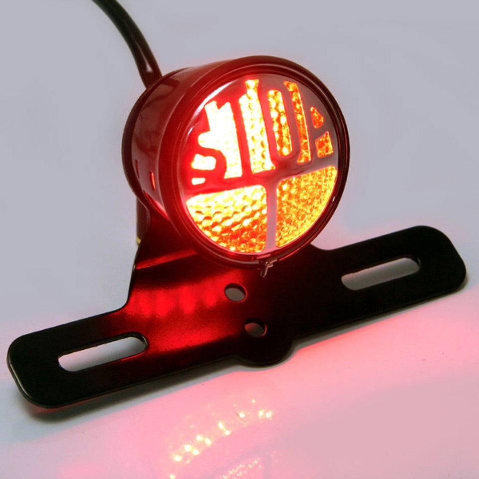 Universal “STOP” Face Brake Light, Vintage Motorcycle Bulb Light Tail Brake Light - TDRMOTO