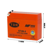 YT4B-BS/GT4B-5 Motorcycle Battery for Yamaha TTR50E TTR90E SR400 Suzuki DRZ70 DRZ50 - TDRMOTO