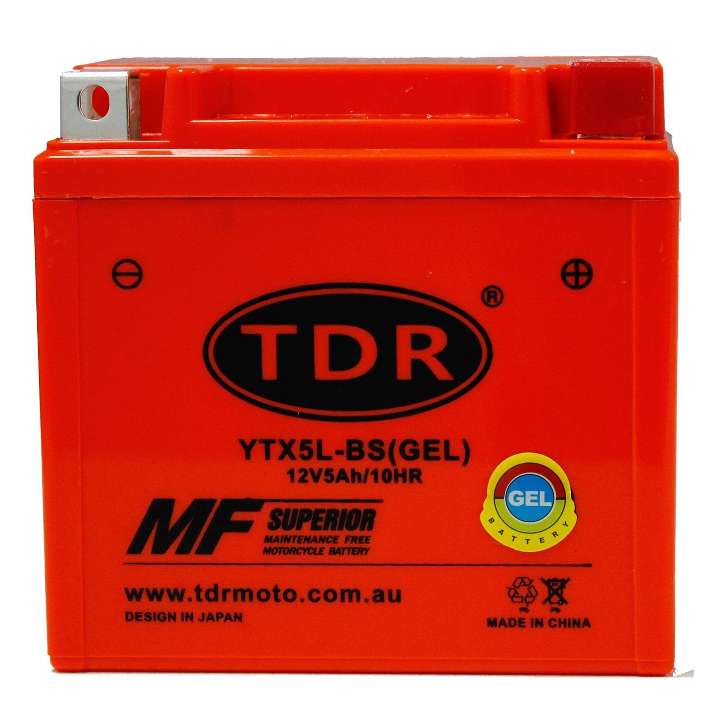 YTX5L-BS Motorcycle GEL Battery 12V 5ah Honda Yamaha Suzuki Kawasaki KTM - TDRMOTO